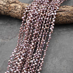 Natural Mauve Purple Pink Freshwater Pearl Top Side Diagonally Drilled Leaf Teardrop Beads 15" Strand