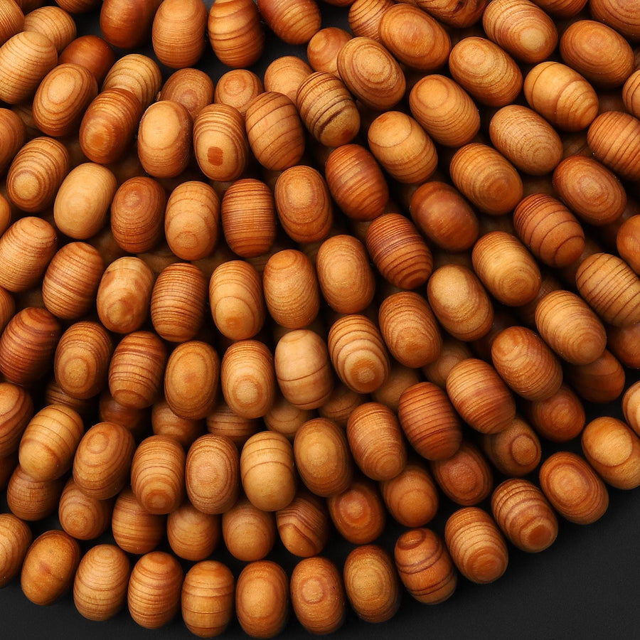 Natural Golden Sandalwood Beads 8mm Smooth Rondelle Aromatic Pure Wood Great For Mala Prayer Meditation Therapy 15.5" Strand