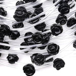 Natural Black Rainbow Obsidian Hand Carved Rose Flower Gemstone Beads 8mm 10mm 12mm Strand