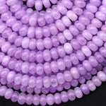 Lilac Kunzite Jade 6mm 8mm Smooth Rondelle Beads 15.5" Strand