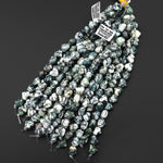 Natural Green Tree Agate Beads Gemstone Puffy Heart Horizontally Drilled 10mm 12mm 14mm 7.5" Strand