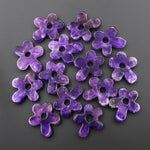 Carved Natural Cherry Blossom Gemstone Flower Pendant Bead Amethyst Aventurine Blue Sodalite Rose Quartz Rock Crystal Red Jasper Amazonite