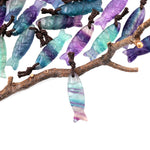 AAA Hand Carved Natural Fluorite Fish Charm Pendant Focal Bead