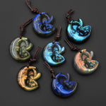AAA Fiery Hand Carved Natural Labradorite Moon Fairy Pendant Gemstone