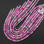 Spring Flower Garden - Mixed-Color Jade 8mm Smooth Short Cylinder Barrel Rondelle Beads 15.5" Strand