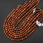 Natural Black Rosewood Smooth Drum Barrel Beads 8mm Dark Brown Wood Great For Mala Prayer Meditation Therapy 15" Strand