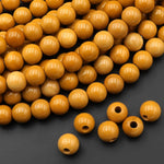 AAA Large Hole Beads 2.5mm Drill Natural Australian Yellow Mookaite Jasper 8mm Round Beads 8" Strand