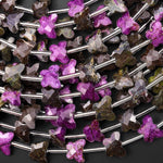 Faceted Natural Atlantisite Stichtite Butterfly Beads 10mm Carved Gemstone 15.5" Strand