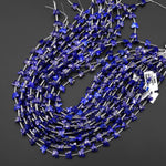 Faceted Natural Blue Lapis Butterfly Beads 10mm Carved Gemstone 15.5" Strand