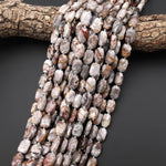 Faceted Natural Laguna Lace Agate Rectangle Octagon 8x14mm Beads 15.5" Strand