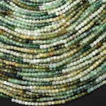 Faceted Natural Multicolor Yellow Green Jadeite 2mm Cube Beads Ombre Gemstone 15.5" Strand