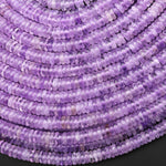 AAA Natural Lilac Amethyst 6mm Smooth Heishi Rondelle Beads 15.5" Strand