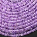 AAA Natural Lilac Amethyst 6mm Smooth Thin Heishi Rondelle Beads 15.5" Strand