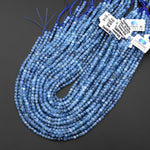 Faceted AAA Natural Blue Santa Maria Aquamarine 4mm Cube Beads Gemstone 15.5" Strand