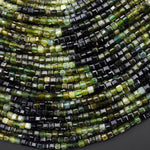 Natural Green Tourmaline Faceted 3mm Cube Ombre Beads Ombre Gemstone 15.5" Strand