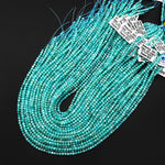 AAA Natural Aqua Blue Green Peruvian Amazonite Beads 3mm Smooth Round Beads 15.5" Strand