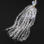 Natural Rock Crystal Quartz Beads Gemstone Puffy Heart Horizontally Drilled 10mm 12mm 14mm 7.5" Strand