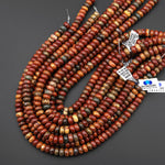 AAA Natural Red Creek Jasper Smooth Rondelle Beads 6mm 8mm 10mm Aka Multicolor Picasso Jasper 15.5" Strand