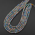Cloisonné Cylinder Tube Beads Decorative Blue Red Gold Pink Green Floral Enamel 7x10mm 15.5" Strand