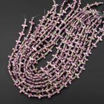 Lavender Purple Pink Green Cloisonné Cross Bead 13x18mm Decorative Floral 15.5" Strand