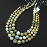 Graduated Rare Natural Aqua Blue Green Yellow Aquamarine Heliodor Faceted Round Gemstone Beryl Beads 15" Strand