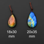 AAA Natural Golden Aqua Green Blue Labradorite Thin Long Teardrop Pendant Drilled Gemstone