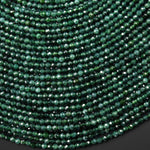 Faceted AAA Natural Guatemalan Dark Blue Green Jade 3mm Round Beads 15.5" Strand