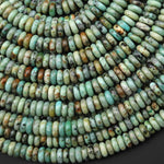 Natural African Turquoise Smooth 6mm Thin Rondelle Beads Blue Green Gemstone 15.5" Strand