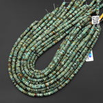 Natural African Turquoise Smooth 6mm Thin Rondelle Beads Blue Green Gemstone 15.5" Strand