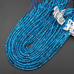 AAA Translucent Natural Teal Blue Apatite Faceted 4mm Cube Beads Gemstone 15.5" Strand b4965