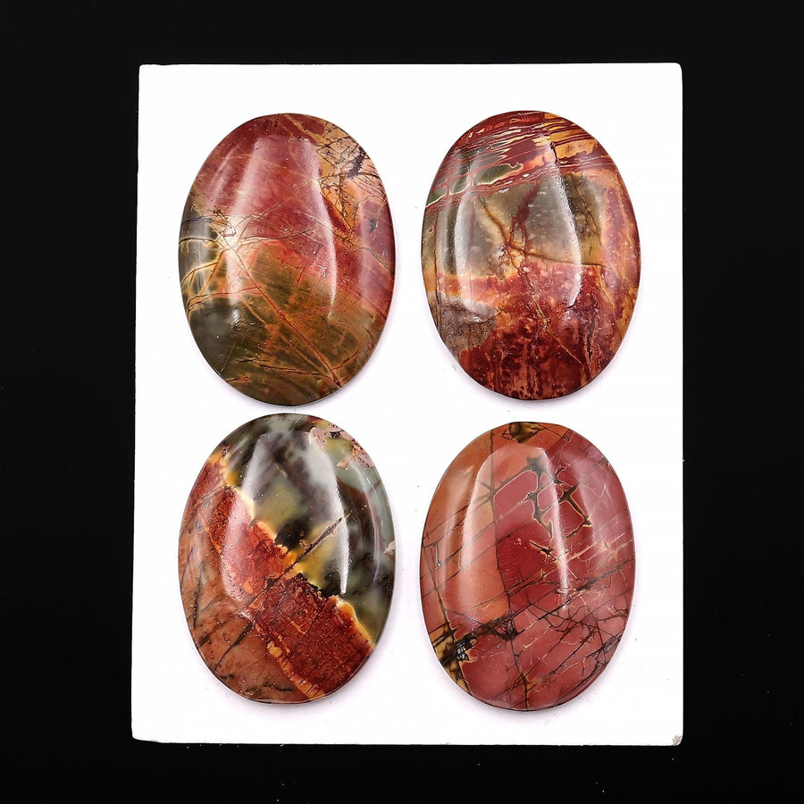 Undrilled Natural Red Creek Jasper Dagger Pendant Cabochon Oval Shape 30x38mm Aka Multicolor Picasso Picture Jasper A3