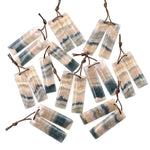 Rare Natural Green Moss Fluorite Rectangle Earring Pair Drilled Matched Gemstone Beads