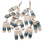 Rare Natural Green Moss Fluorite Curved Rectangle Drum Earring Pair Drilled Matched Gemstone Beads