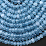 Blue Aqua Quartz Rondelle 6mm Beads Aquamarine Like Stone 15.5" Strand