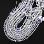 AAA Natural Rainbow Moonstone Round Beads 4mm 7mm 8mm 10mm 11mm 12mm 14mm 16mm Blue Flashes Gemstone 15.5" Strand