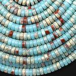 Impression Jasper Heishi Beads 6mm 8mm Aka Snake Skin Jasper Aqua Terra Jasper 15.5" Strand