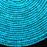 AAA Genuine Natural Arizona Blue Turquoise 2mm Smooth Round Beads 15.5" Strand B1639