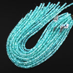 Aqua Blue Green Mother of Pearl 4mm 6mm 8mm Smooth Rondelle Beads 15.5" Strand
