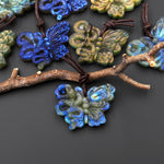 AAA Hand Carved Natural Labradorite Butterfly Snake Pendant Rebirth and Renewal