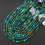 Real Genuine Natural Blue Green Brown Turquoise 6mm 8mm 10mm 12mm Smooth Round Beads 15.5" Strand