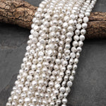 AAA Genuine Natural White Freshwater Pearl 8mm Rounded Nugget Beads 14" Strand