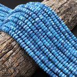 Faceted Blue Turquoise Jasper 6mm Heishi Rondelle Beads Aka Dyed Sleeping Beauty 15.5" Strand