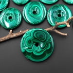 AAA Large Natural Malachite Donut Bead Pendant 30mm 35mm 40mm 45mm 50mm