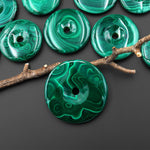 AAA Large Natural Malachite Donut Bead Pendant 30mm 35mm 40mm 45mm 50mm