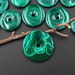 AAA Large Natural Malachite Donut Bead Pendant 30mm 35mm 40mm 45mm 50mm