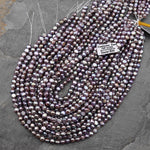 AAA Genuine Natural Metallic Silvery Gray Mauve Freshwater Pearl 6mm Rounded Nugget Beads 14" Strand