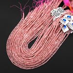 Natural Pink Opal 3mm Faceted Cube Gemstone Beads 15.5" Strand