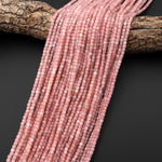 Natural Pink Opal 3mm Faceted Cube Gemstone Beads 15.5" Strand