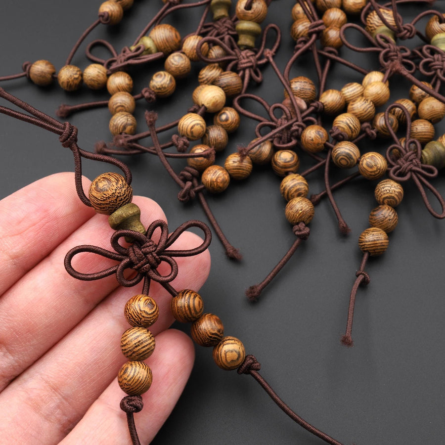 Natural 8mm Genge Wood Guru Bead with 6mm Disciple Counting Beads Set