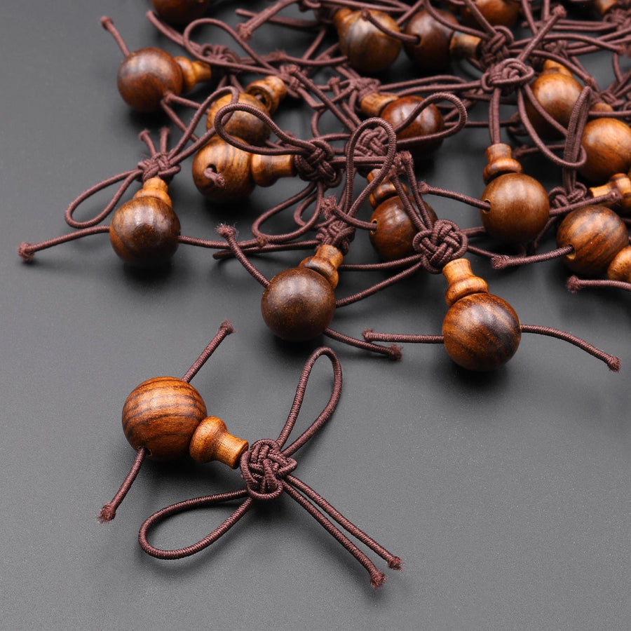 Natural Black Rosewood Guru Bead 10mm Three Holes T-Bead Mala Making Prayer Bead Cone